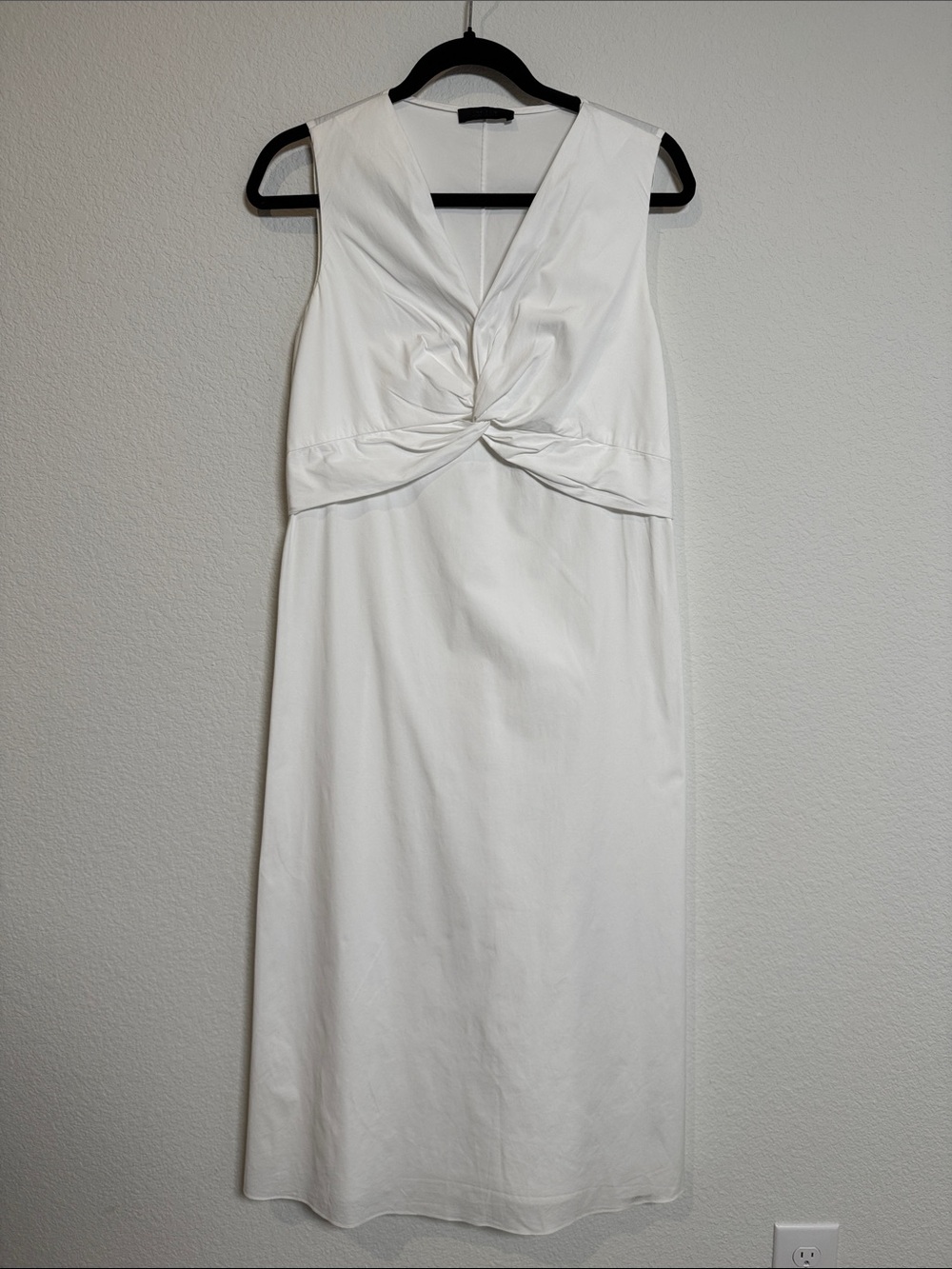 The Row White Knotted Poplin Midi Dress Size 10
